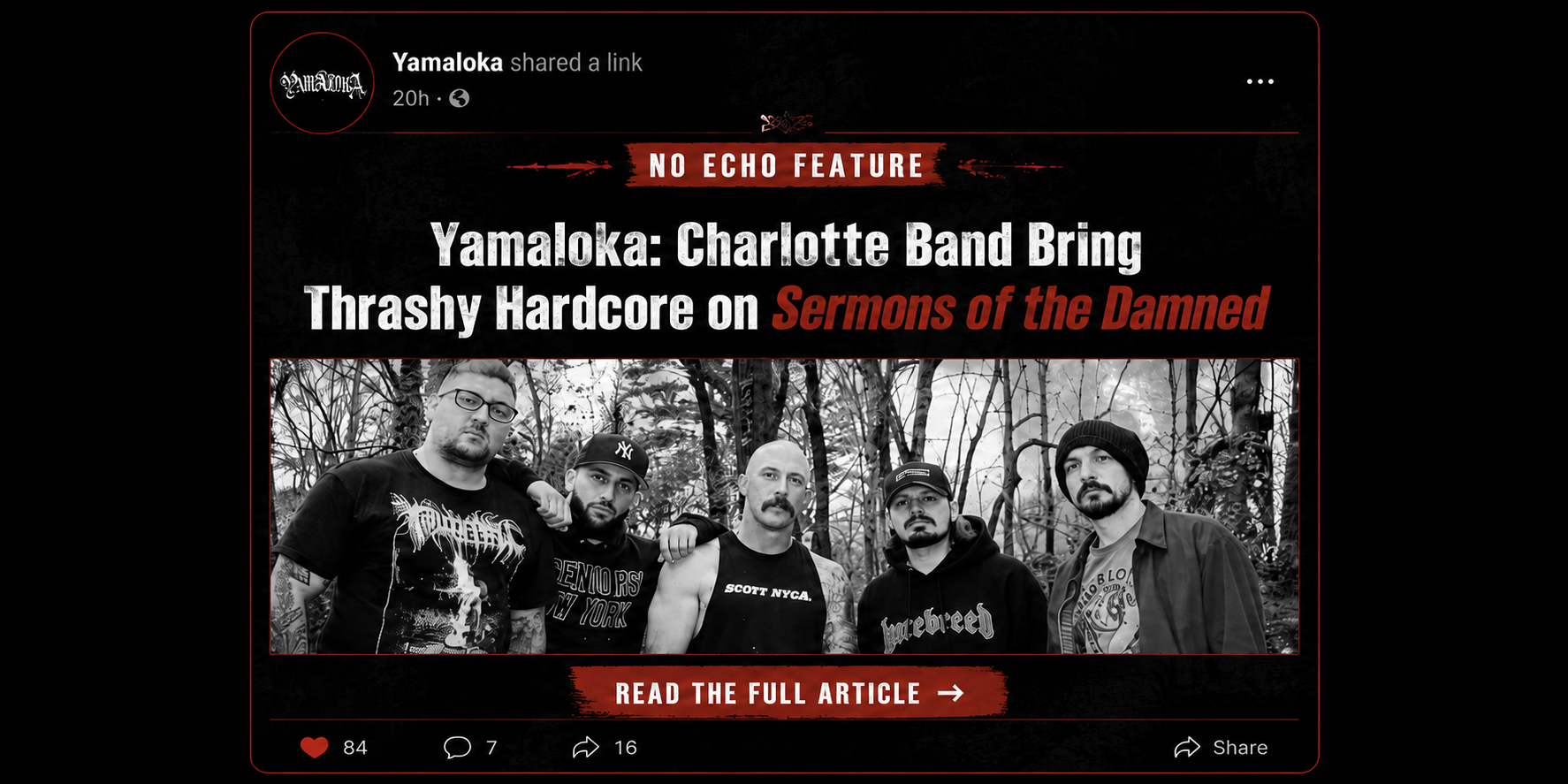 Yamaloka No Echo feature: Charlotte band bring thrashy hardcore on Sermons of the Damned